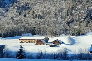 La ferme Reitimatt en hiver. Photo: Famille Hefti.